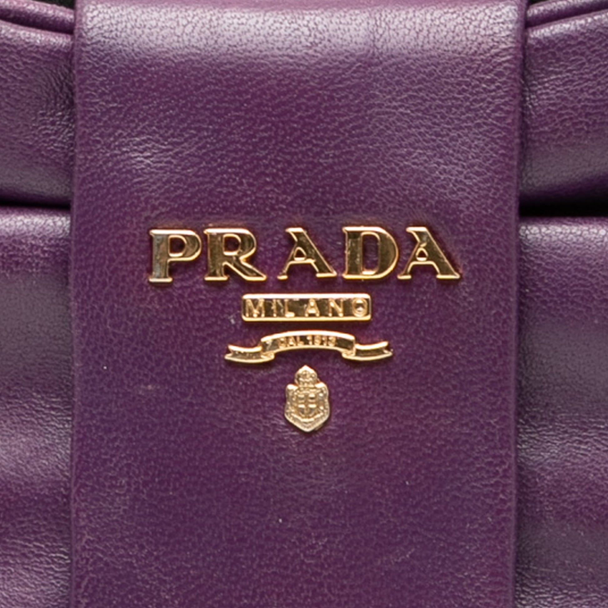 Prada Bicolor Nappa Fiocco Bow Clutch on Strap