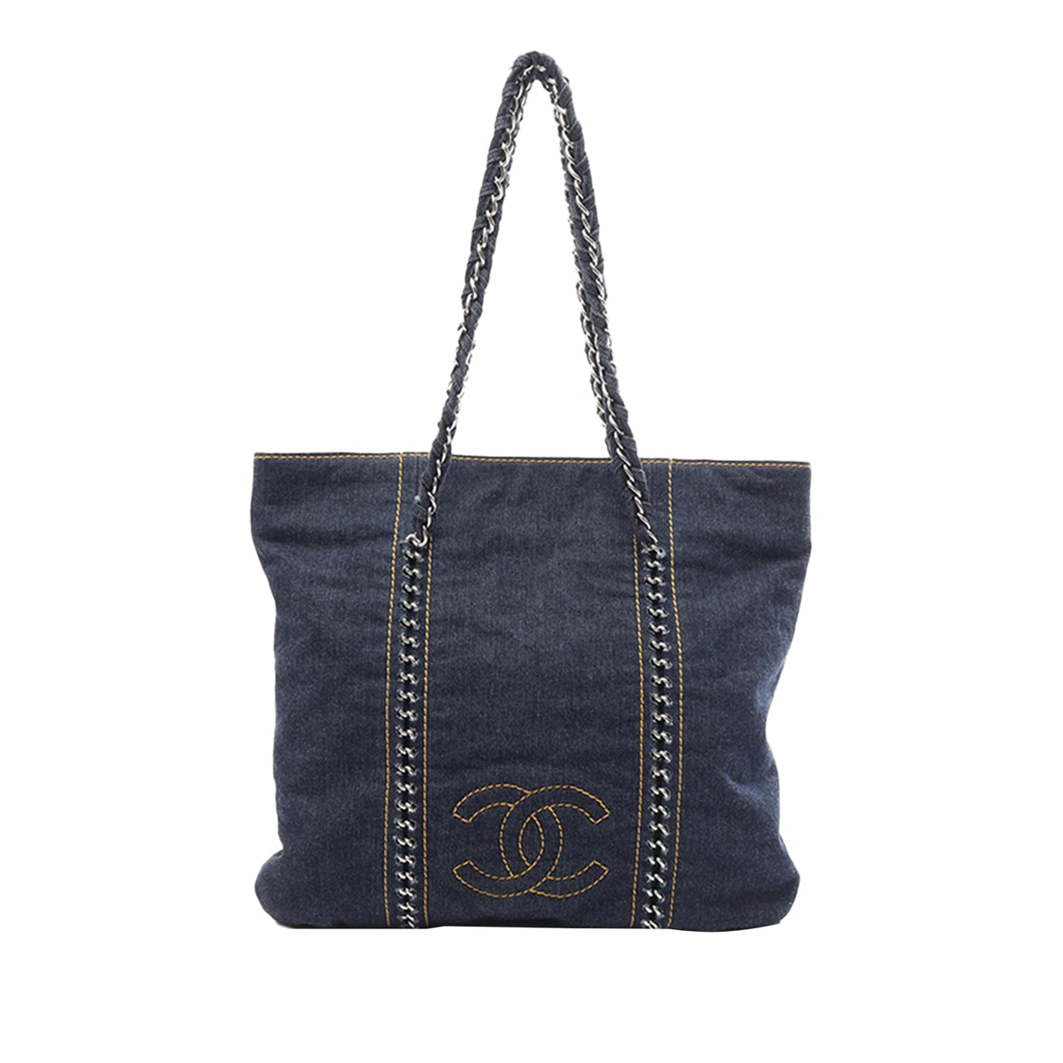 Chanel Denim Luxe Ligne Tote — Blue