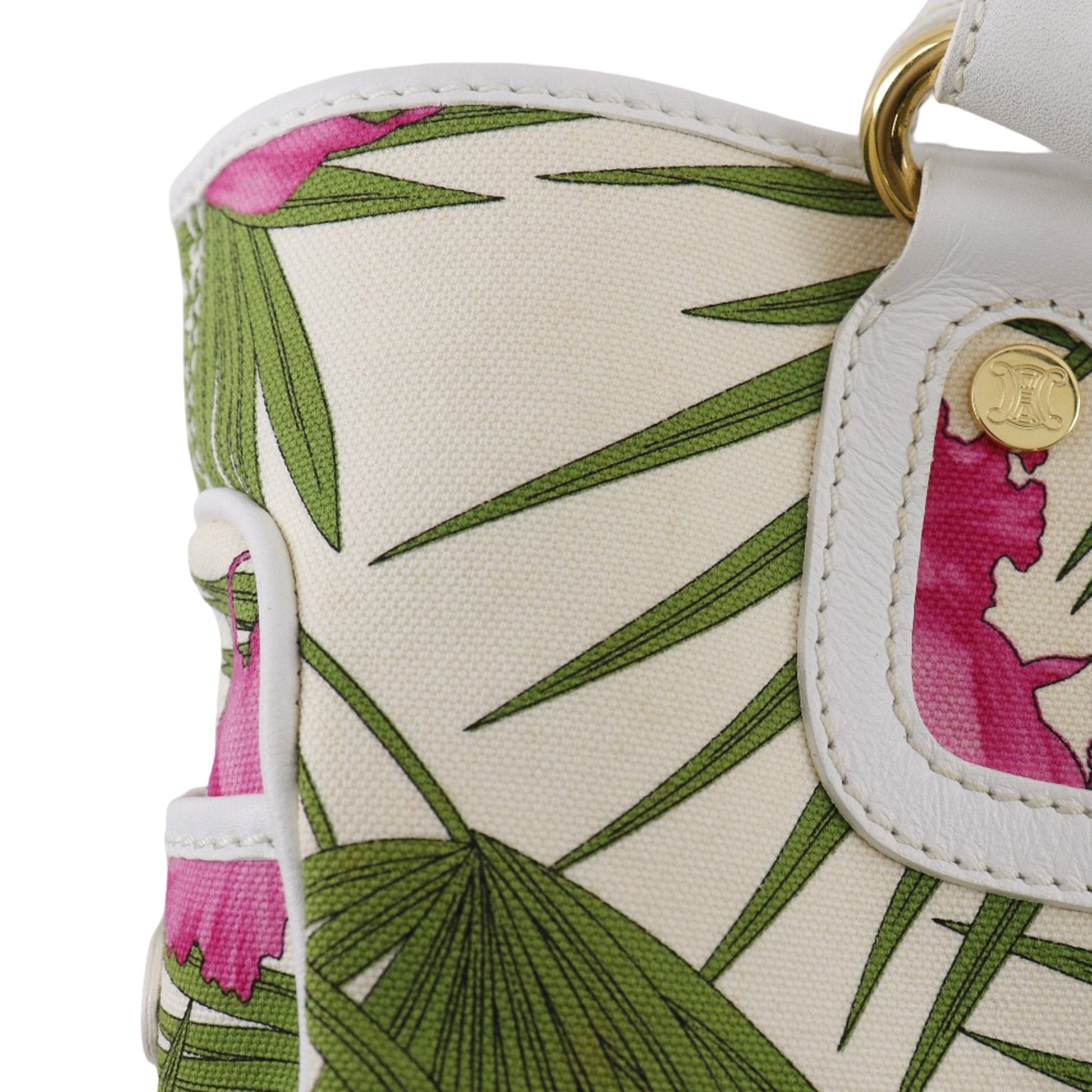 Celine Canvas Botanical Print Boogie Handbag