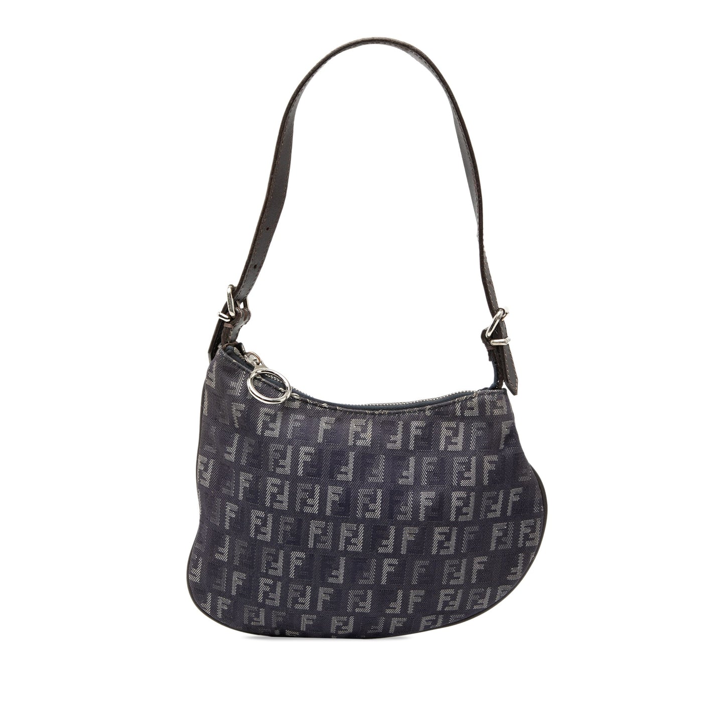 Fendi Zucchino Denim Oyster Shoulder Bag
