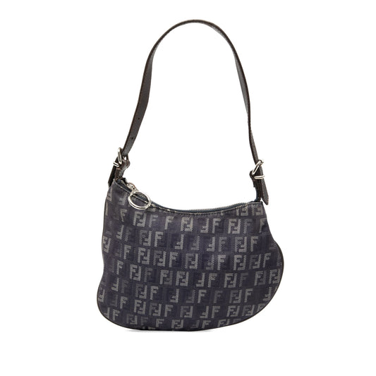 Fendi Zucchino Denim Oyster Shoulder Bag