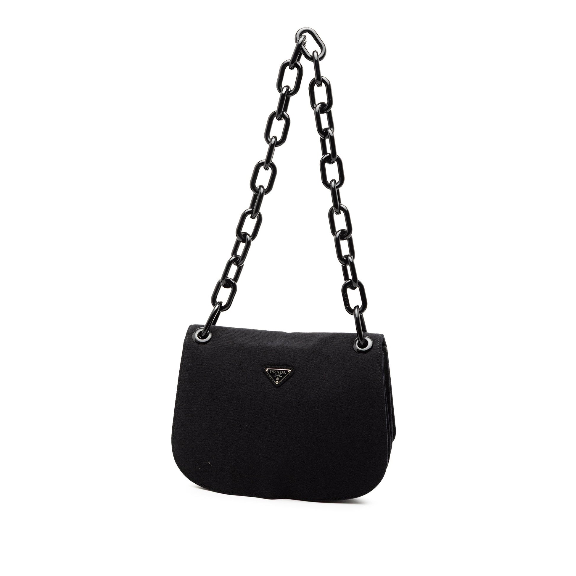Prada Canvas Lucite Chain Shoulder Bag