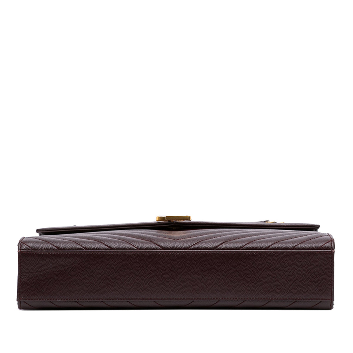 Saint Laurent Large Chevron Grain de Poudre Monogram Envelope Bag