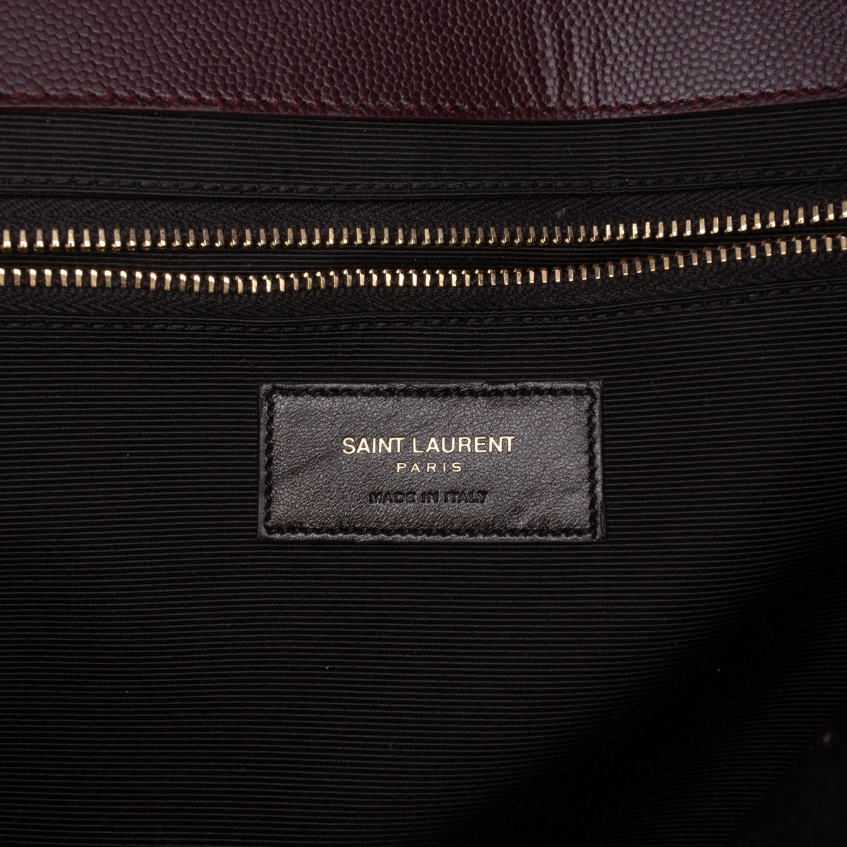 Saint Laurent Large Chevron Grain de Poudre Monogram Envelope Bag