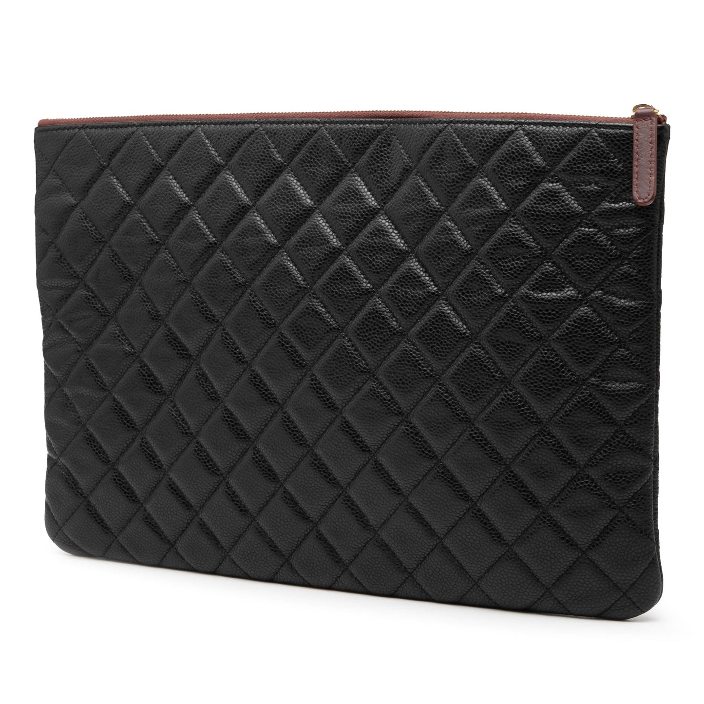 Chanel Large Quilted Caviar O Case Clutch