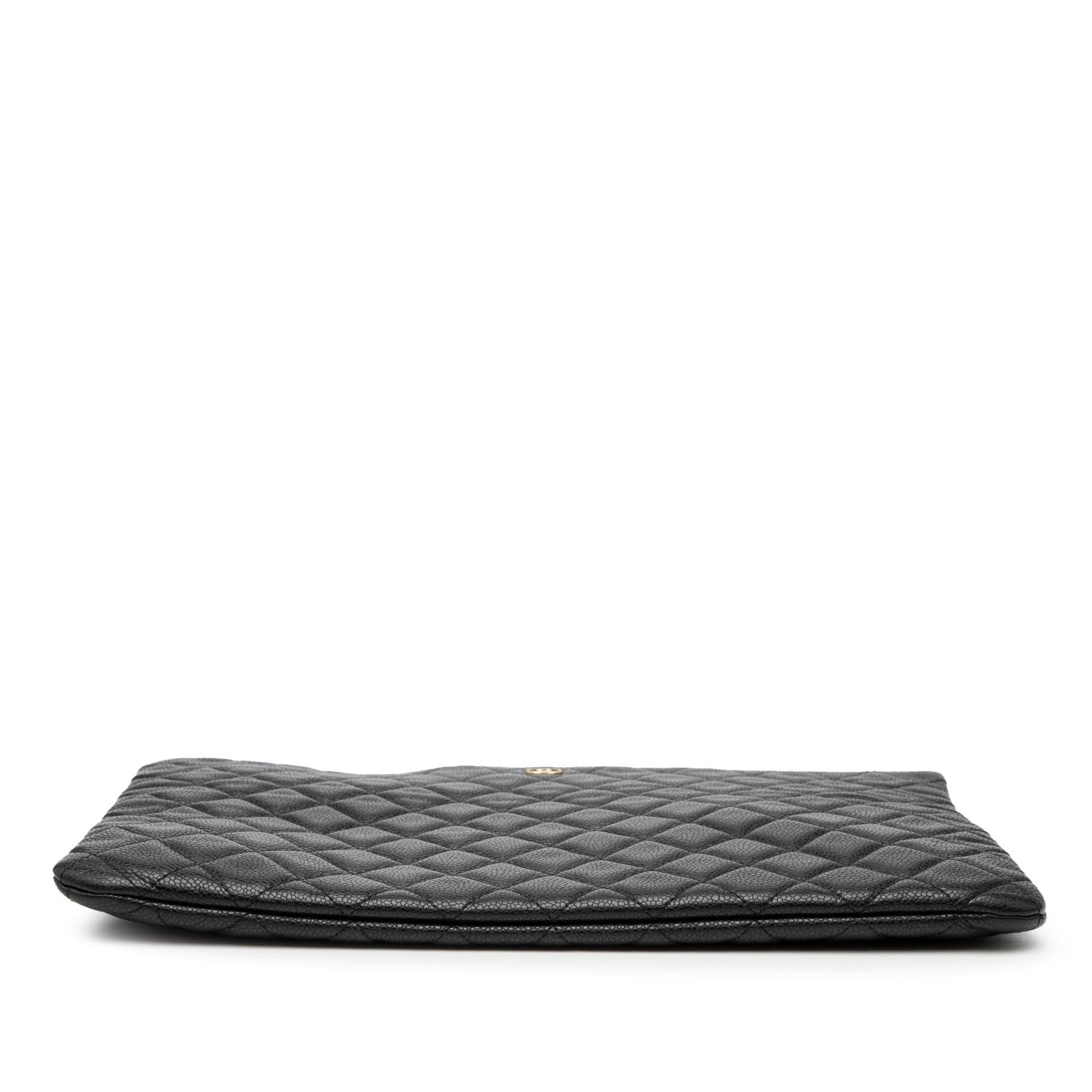 Chanel Large Quilted Caviar O Case Clutch