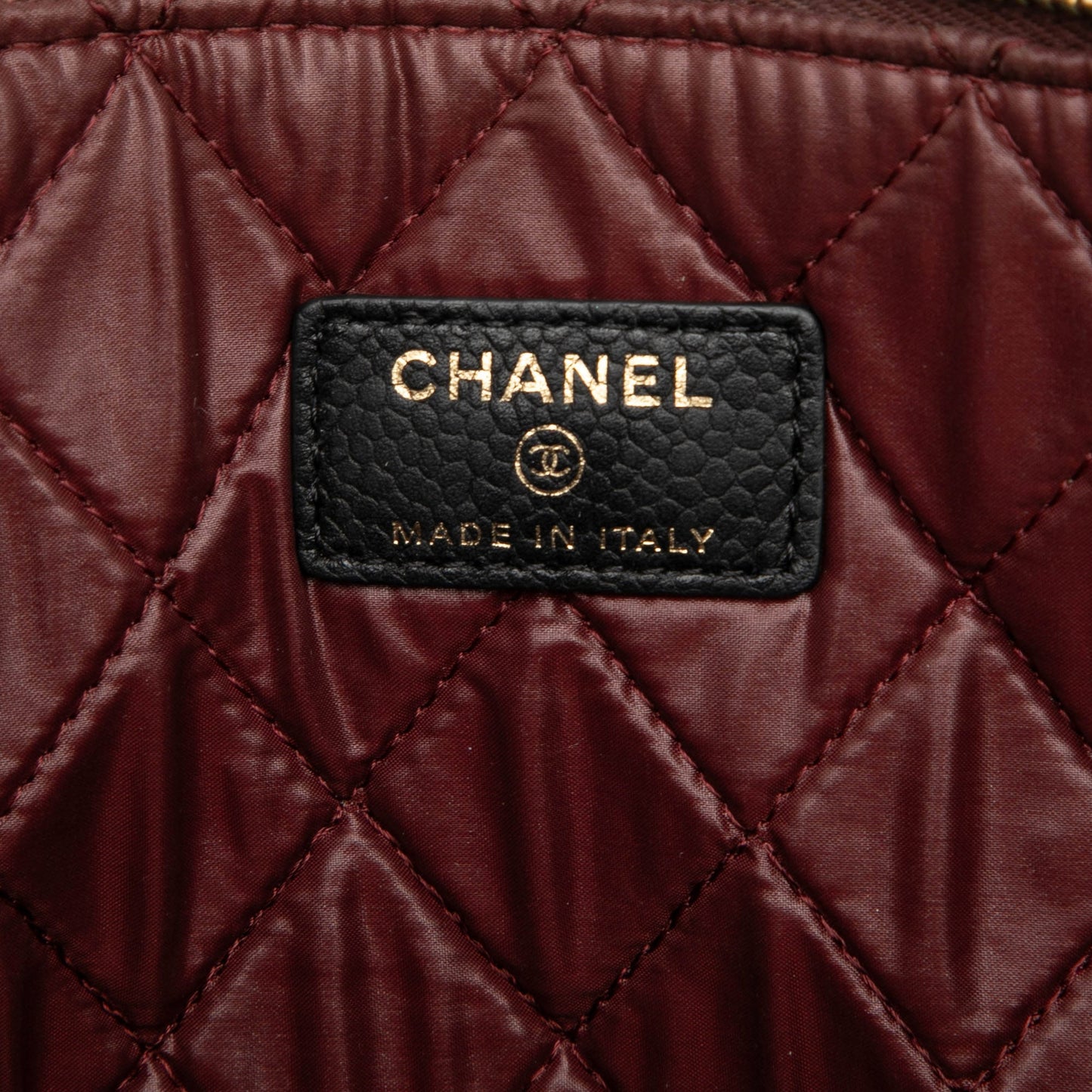 Chanel Large Quilted Caviar O Case Clutch