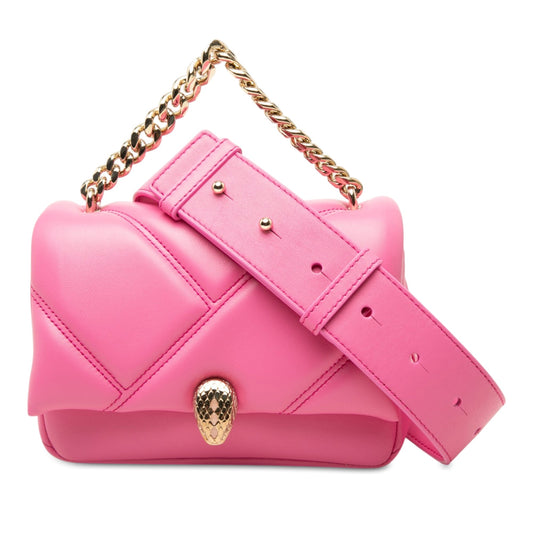 Bvlgari Mini Leather Serpenti Cabochon Satchel — Pink