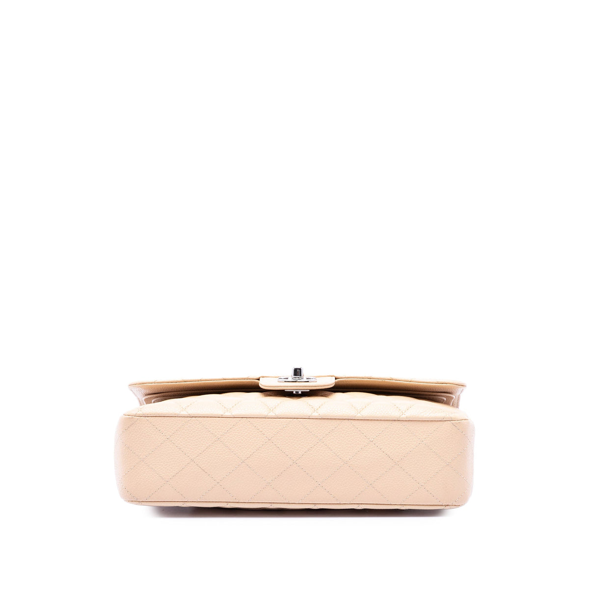 Chanel Medium Classic Caviar Double Flap — Beige