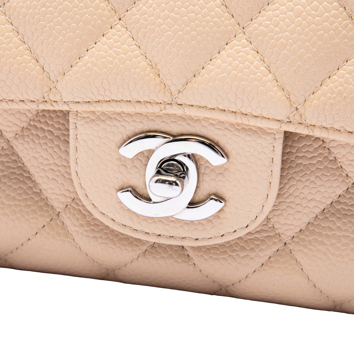 Chanel Medium Classic Caviar Double Flap — Beige