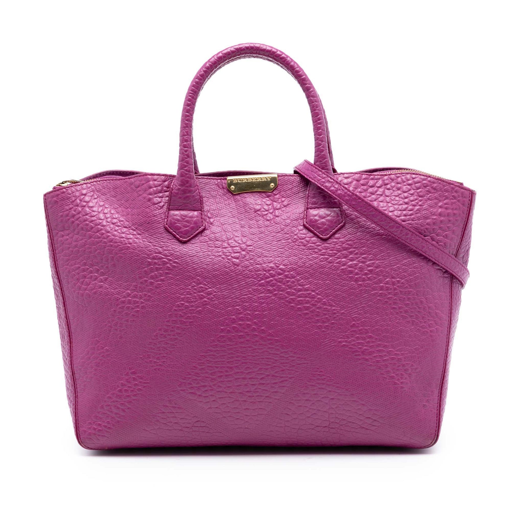Burberry Embossed Leather Dewsbury Satchel