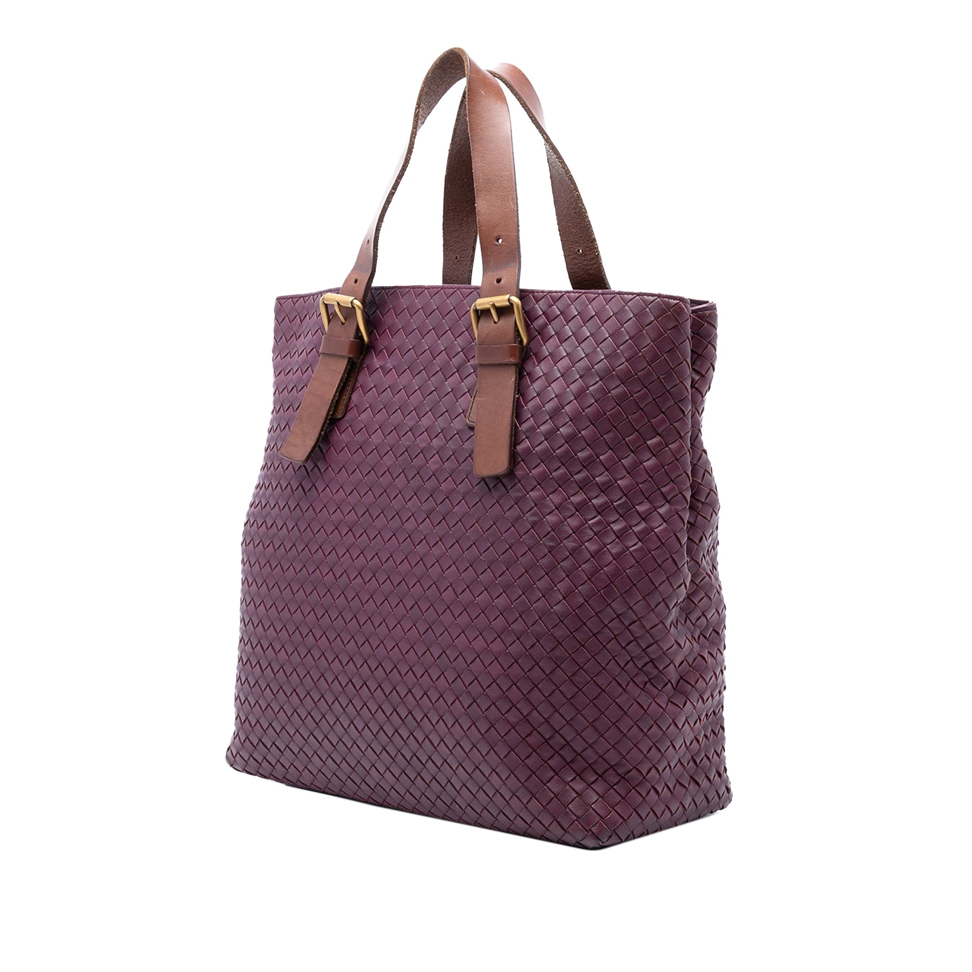 Bottega Veneta Bicolor Nappa Intrecciato Belt Strap Tote