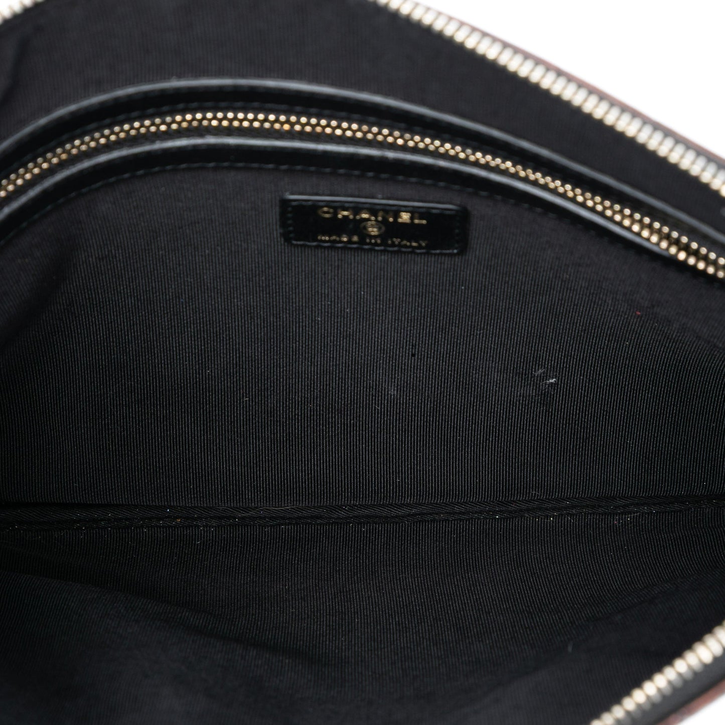 Chanel Medium Croc Embossed Calfskin Mademoiselle Gabrielle Signature Pouch
