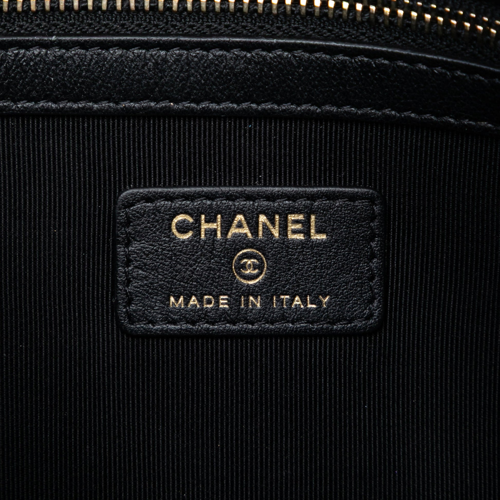 Chanel Medium Croc Embossed Calfskin Mademoiselle Gabrielle Signature Pouch