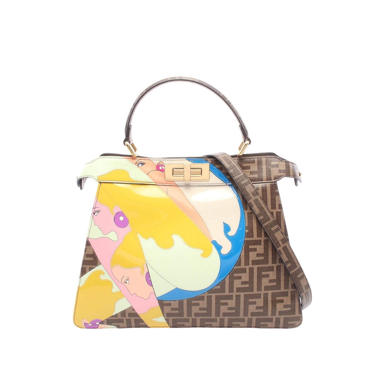 Fendi Antonio Lopez Medium Zucca Coated Canvas Peekaboo ISeeU Satchel