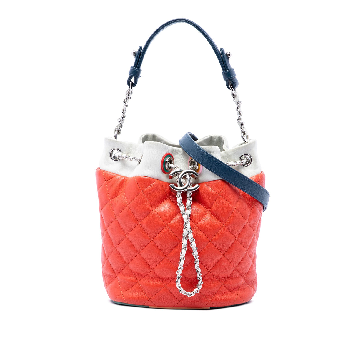Chanel CC Multicolor Quilted Lambskin Cuba Drawstring Bucket Bag