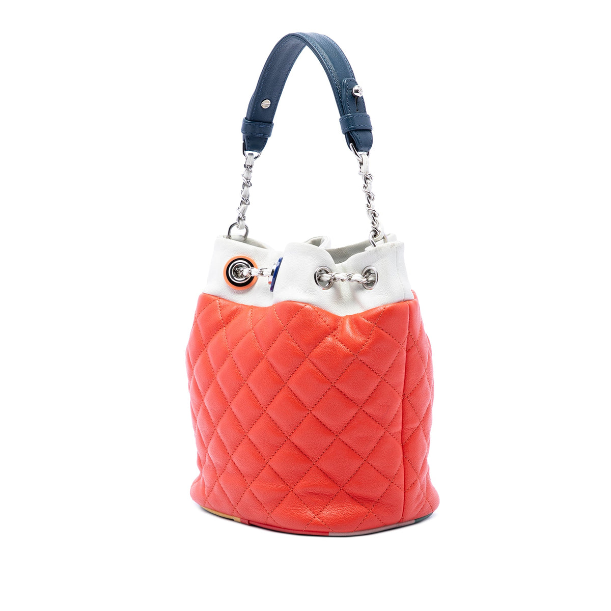 Chanel CC Multicolor Quilted Lambskin Cuba Drawstring Bucket Bag