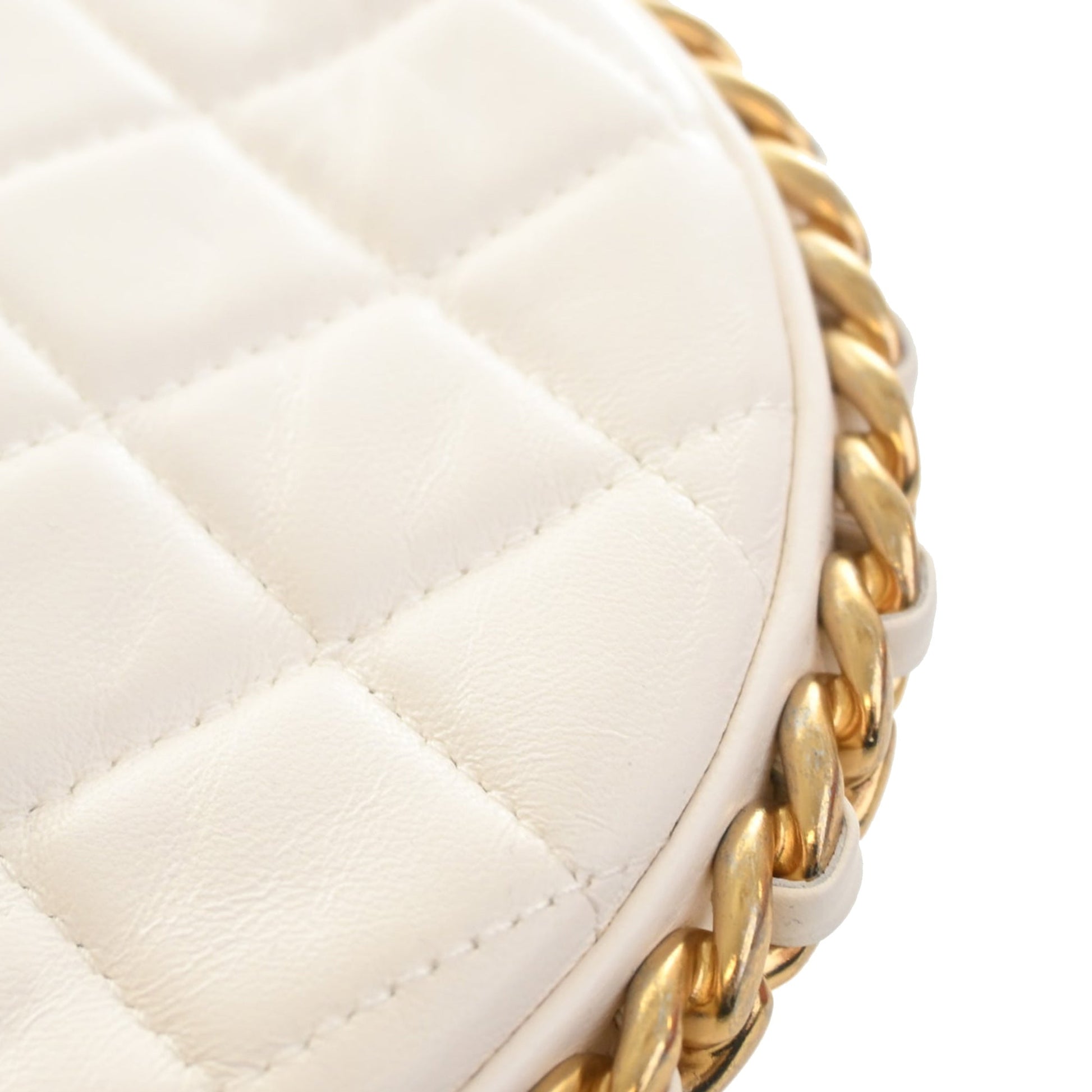 Chanel Mini Lambskin Round Camellia Clutch
