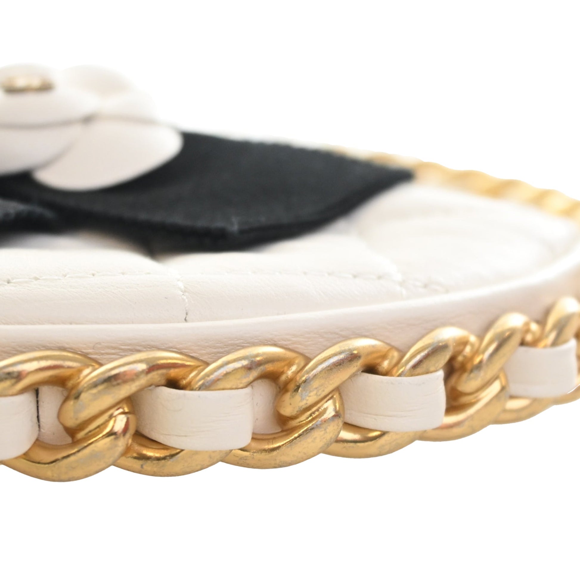 Chanel Mini Lambskin Round Camellia Clutch