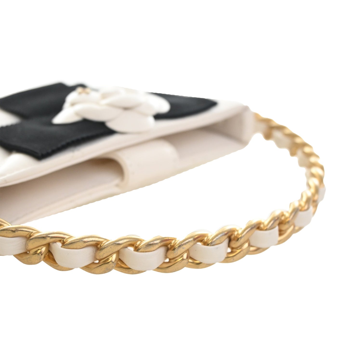 Chanel Mini Lambskin Round Camellia Clutch