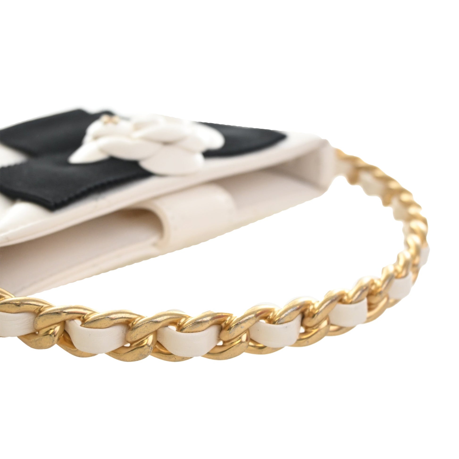 Chanel Mini Lambskin Round Camellia Clutch