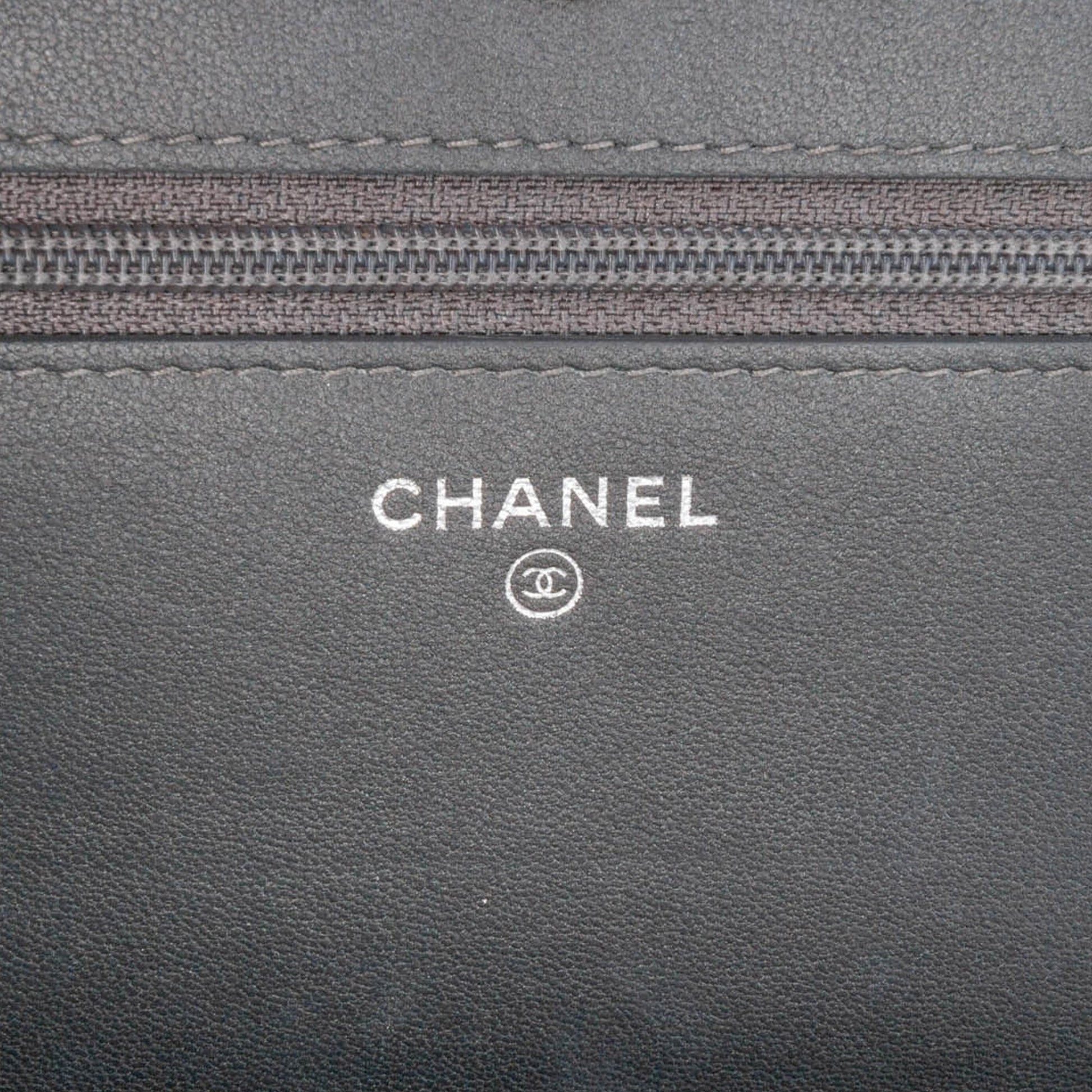 Chanel CC Studded Lambskin Camellia Wallet On Chain