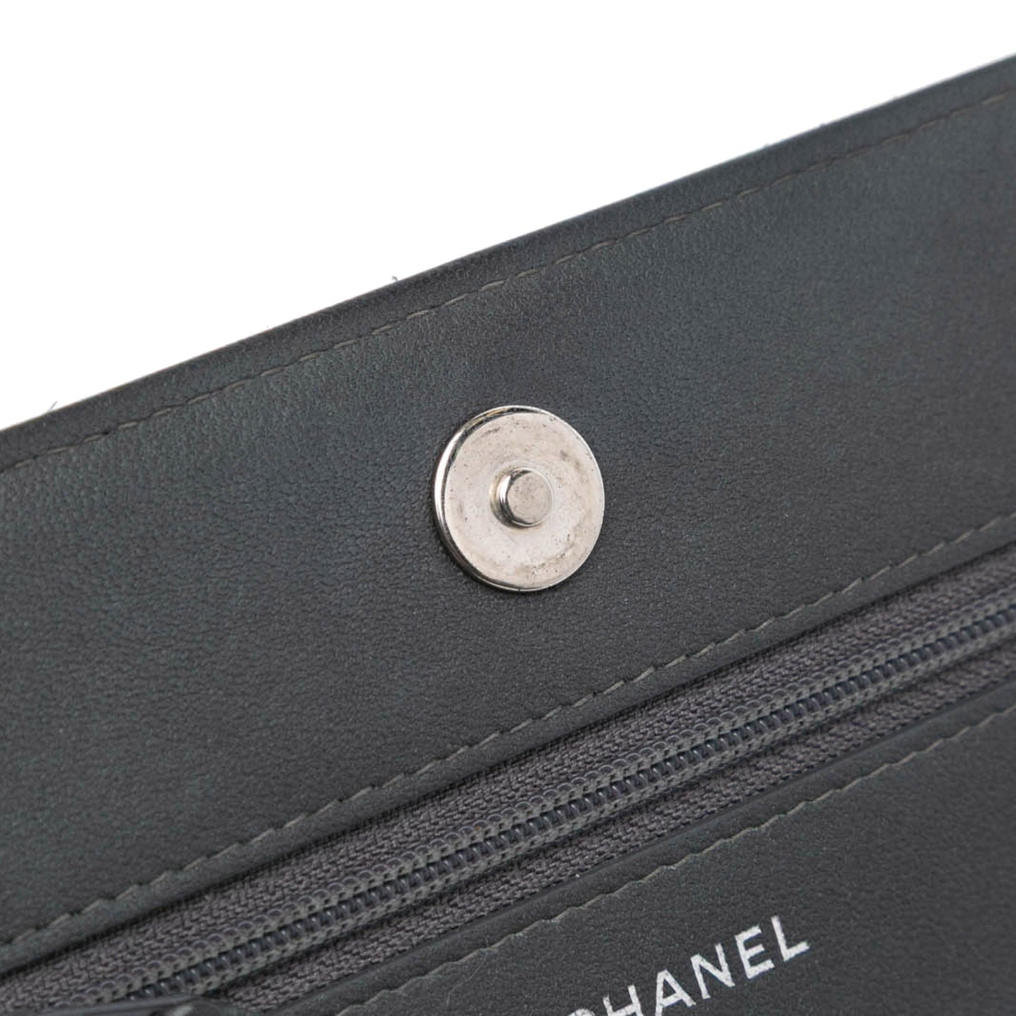 Chanel CC Studded Lambskin Camellia Wallet On Chain