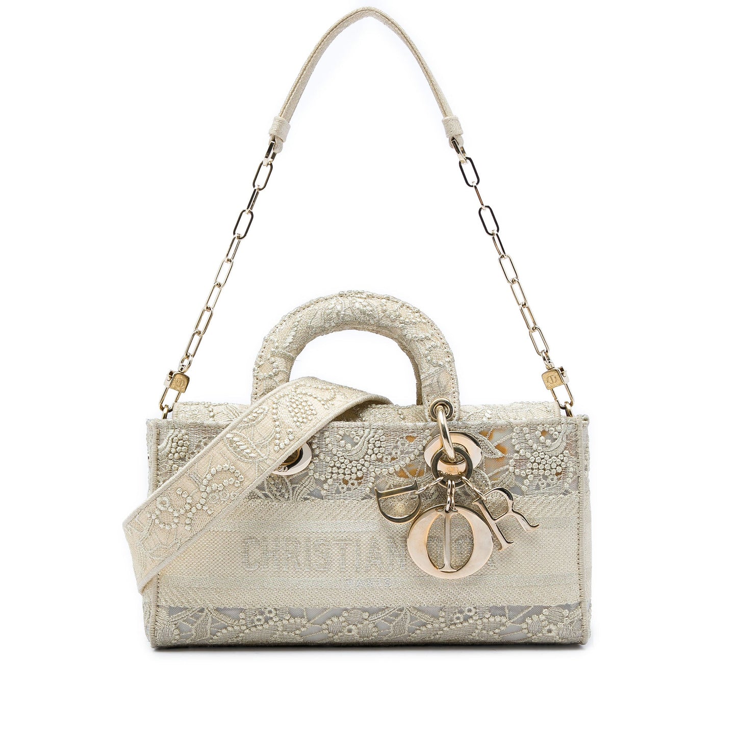 Dior Medium Embroidered Lace 3D Macrame Lady D Joy