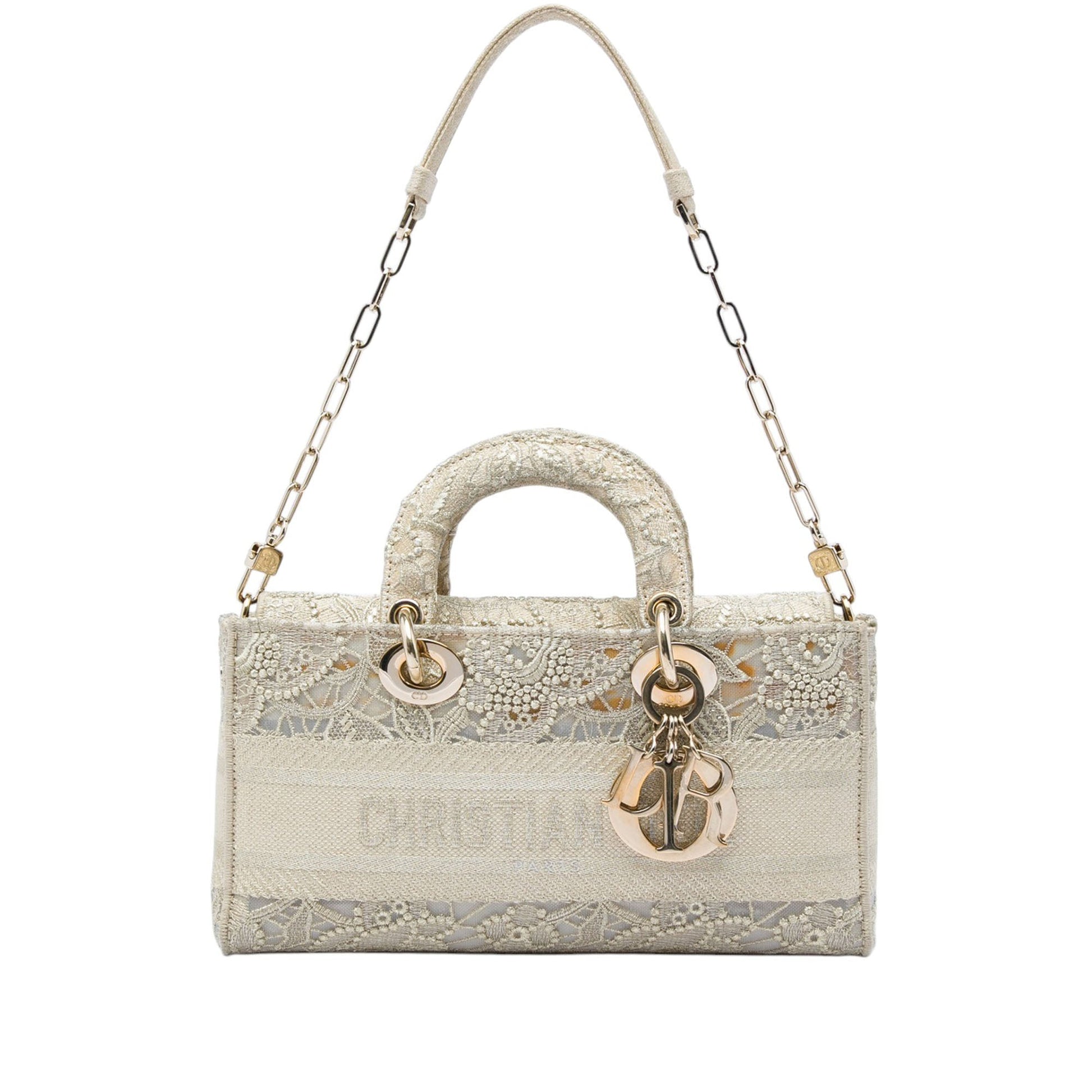 Dior Medium Embroidered Lace 3D Macrame Lady D Joy