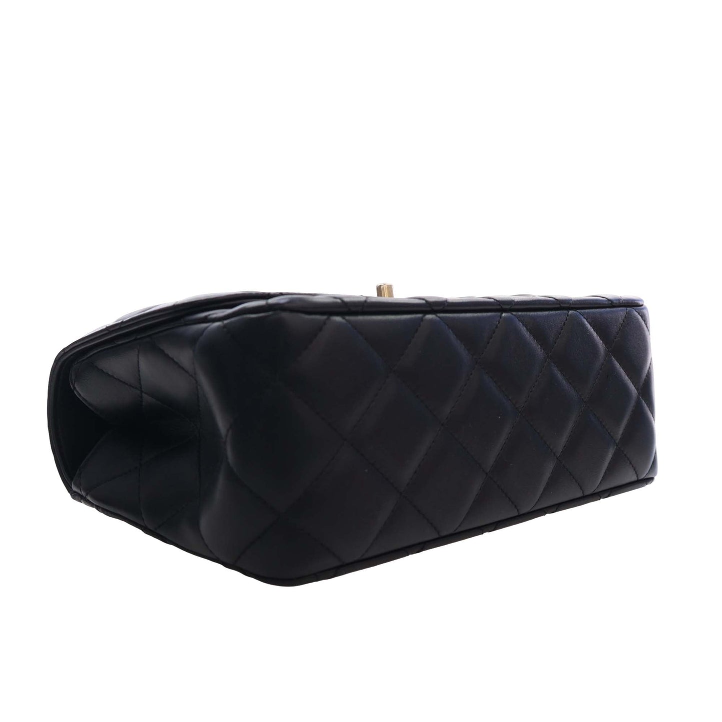 Chanel CC Quilted Lambskin Metal Twist Top Handle Flap