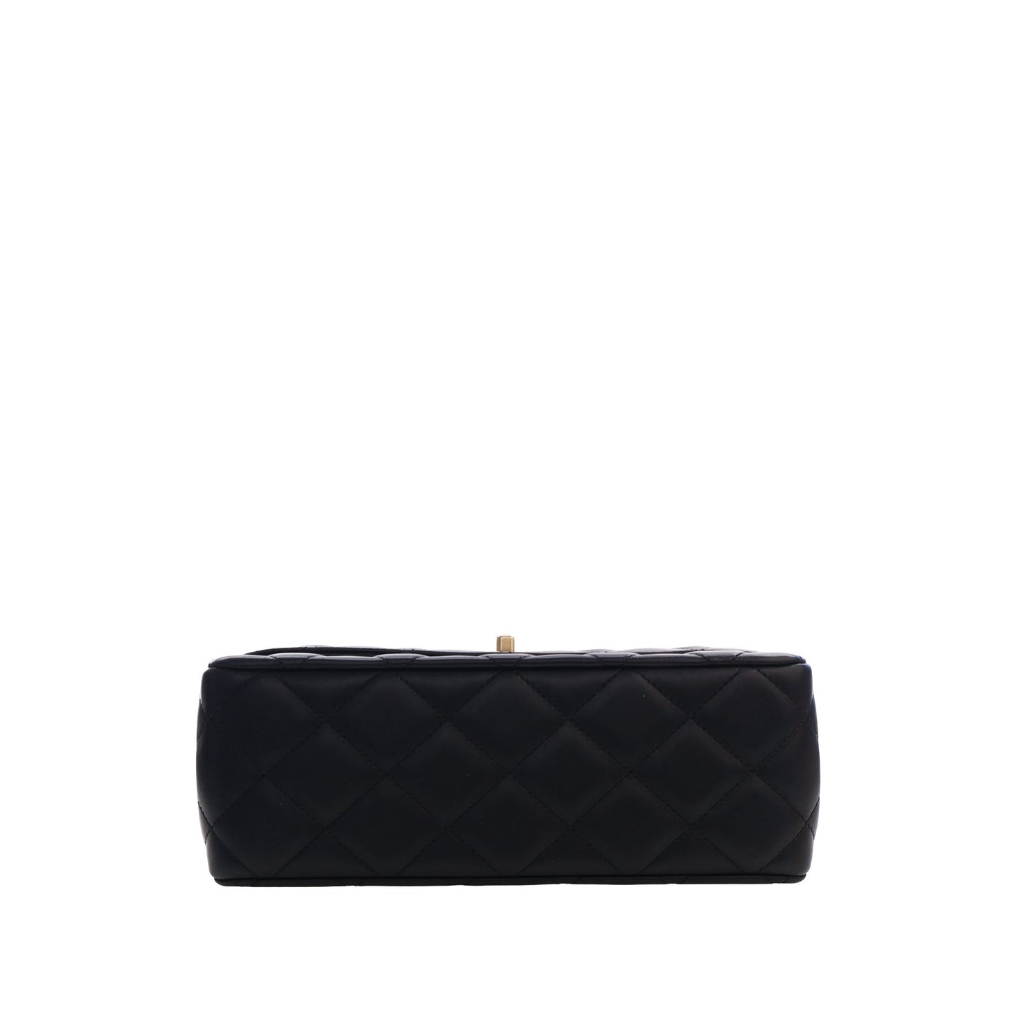 Chanel CC Quilted Lambskin Metal Twist Top Handle Flap