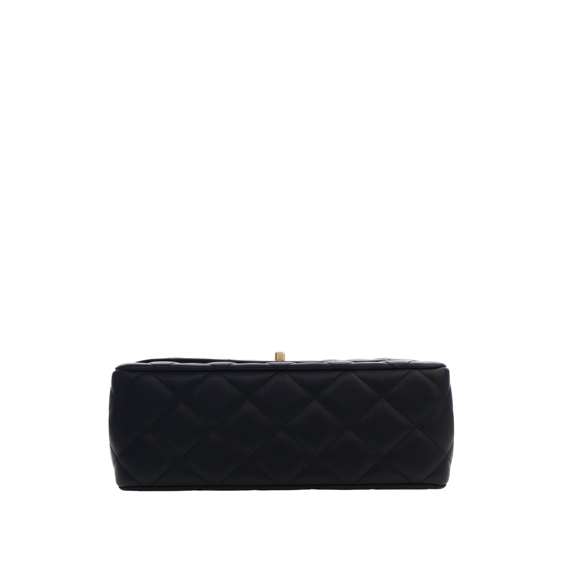 Chanel CC Quilted Lambskin Metal Twist Top Handle Flap