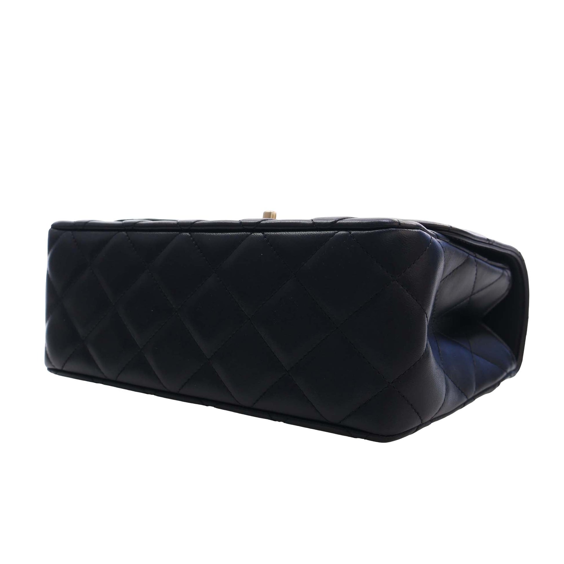 Chanel CC Quilted Lambskin Metal Twist Top Handle Flap