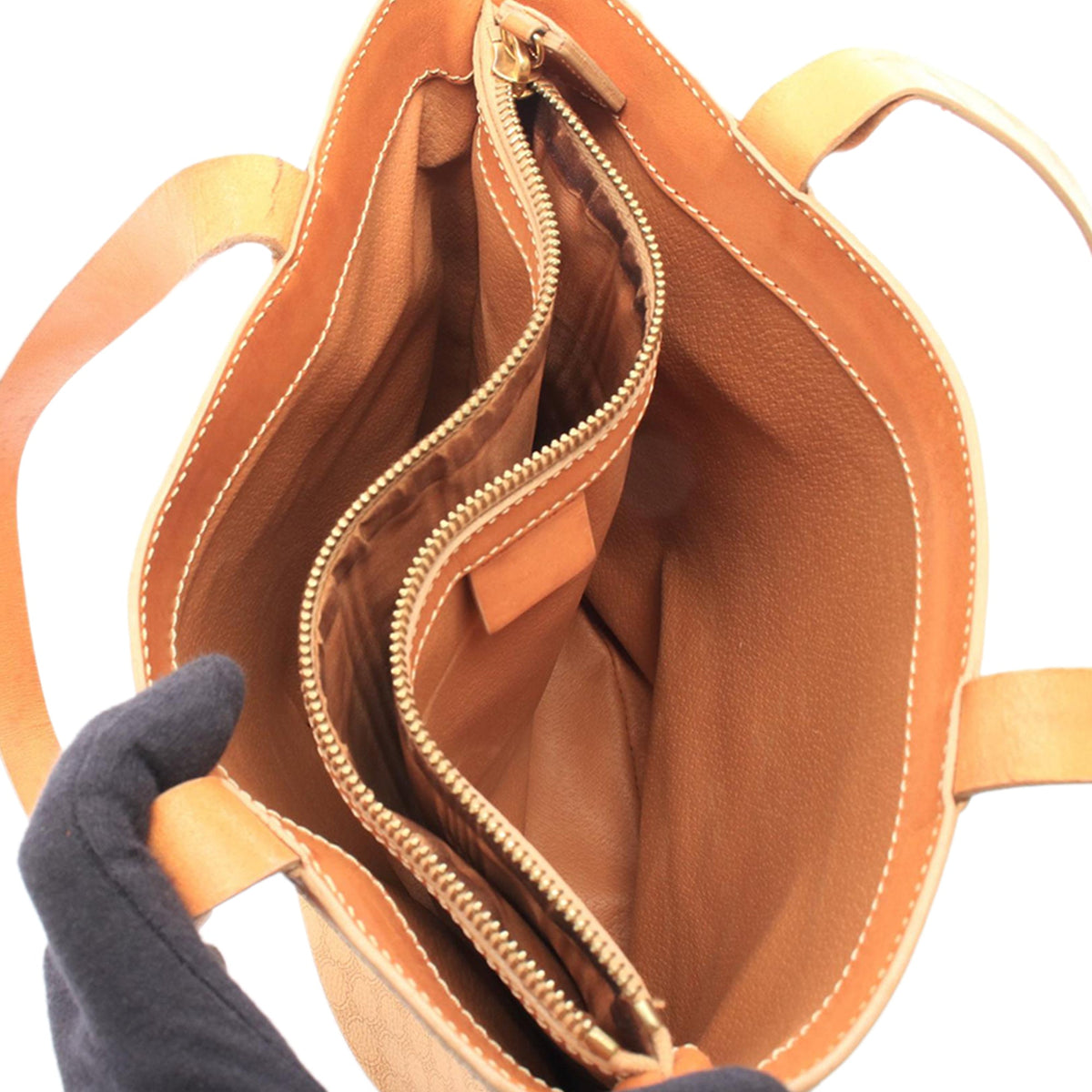 Celine Macadam Coated Canvas Tote — Beige