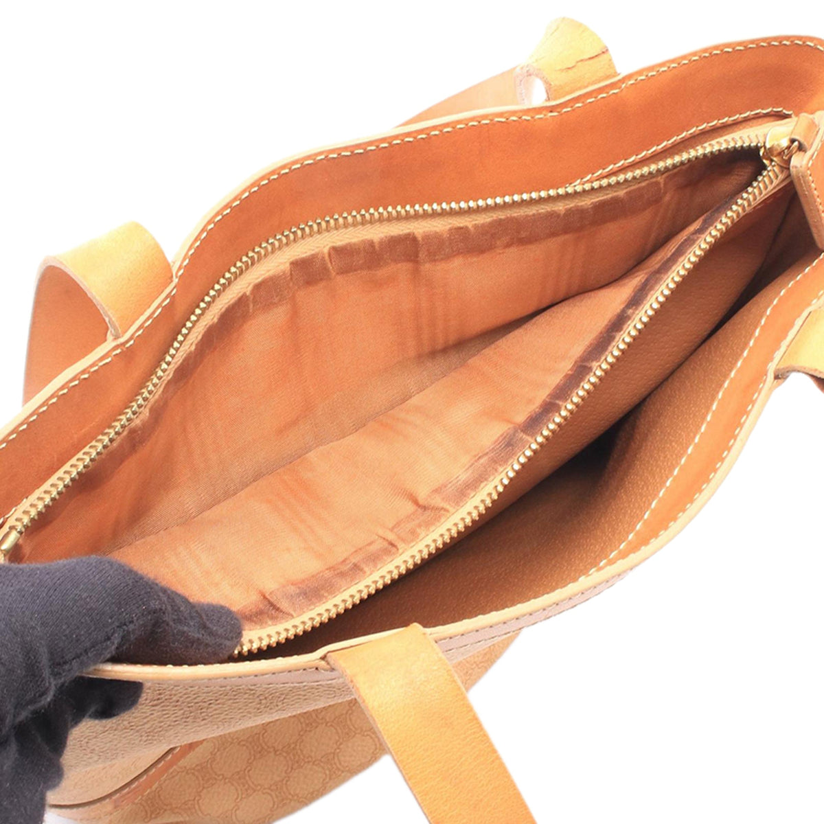 Celine Macadam Coated Canvas Tote — Beige