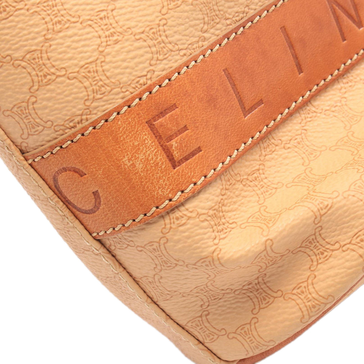 Celine Macadam Coated Canvas Tote — Beige