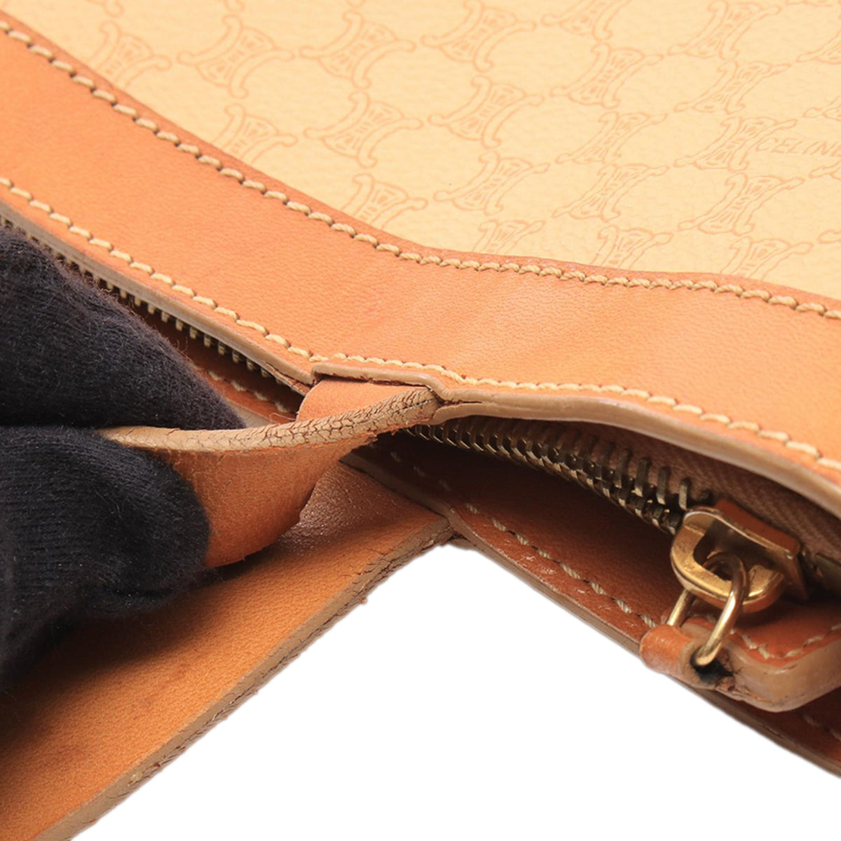 Celine Macadam Coated Canvas Tote — Beige