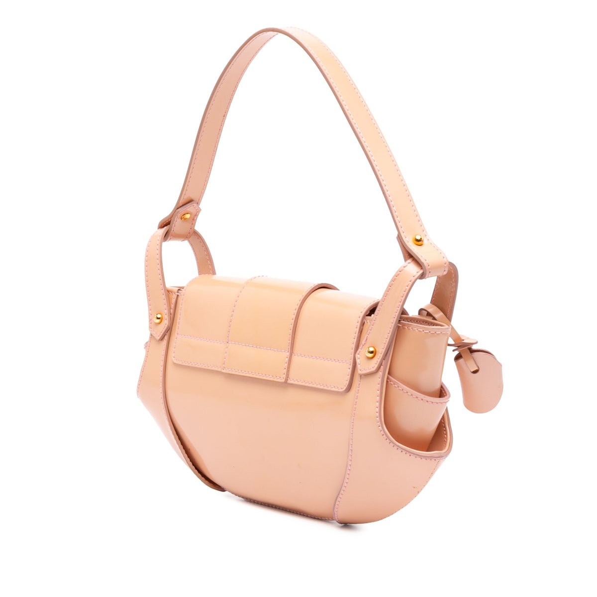 Fendi Leather Compilation Shoulder Bag — Beige