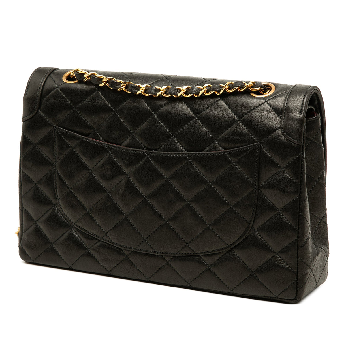 Chanel Limited Edition Paris Medium CC Quilted Lambskin Double Flap — Black