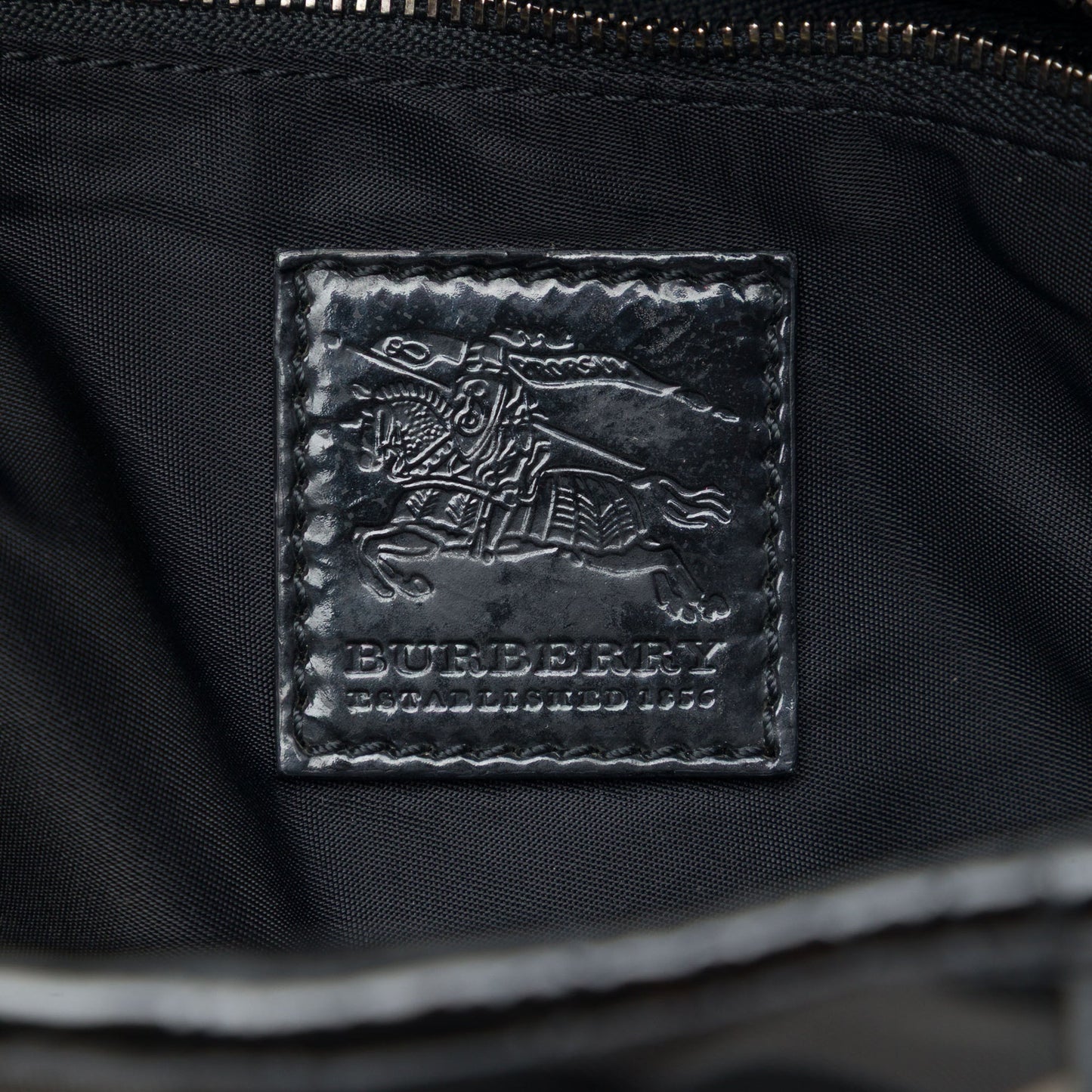 Burberry Beat Check Nylon and Patent Lowry Satchel
