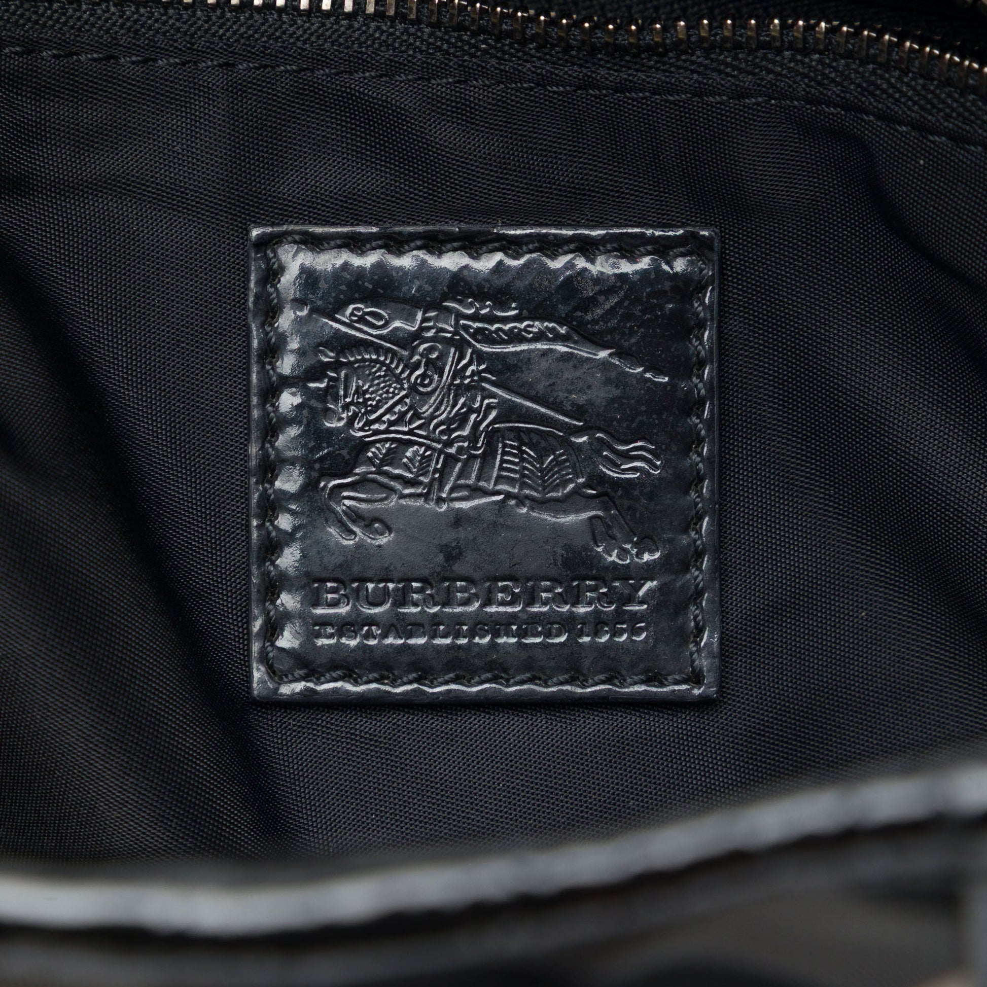 Burberry Beat Check Nylon and Patent Lowry Satchel