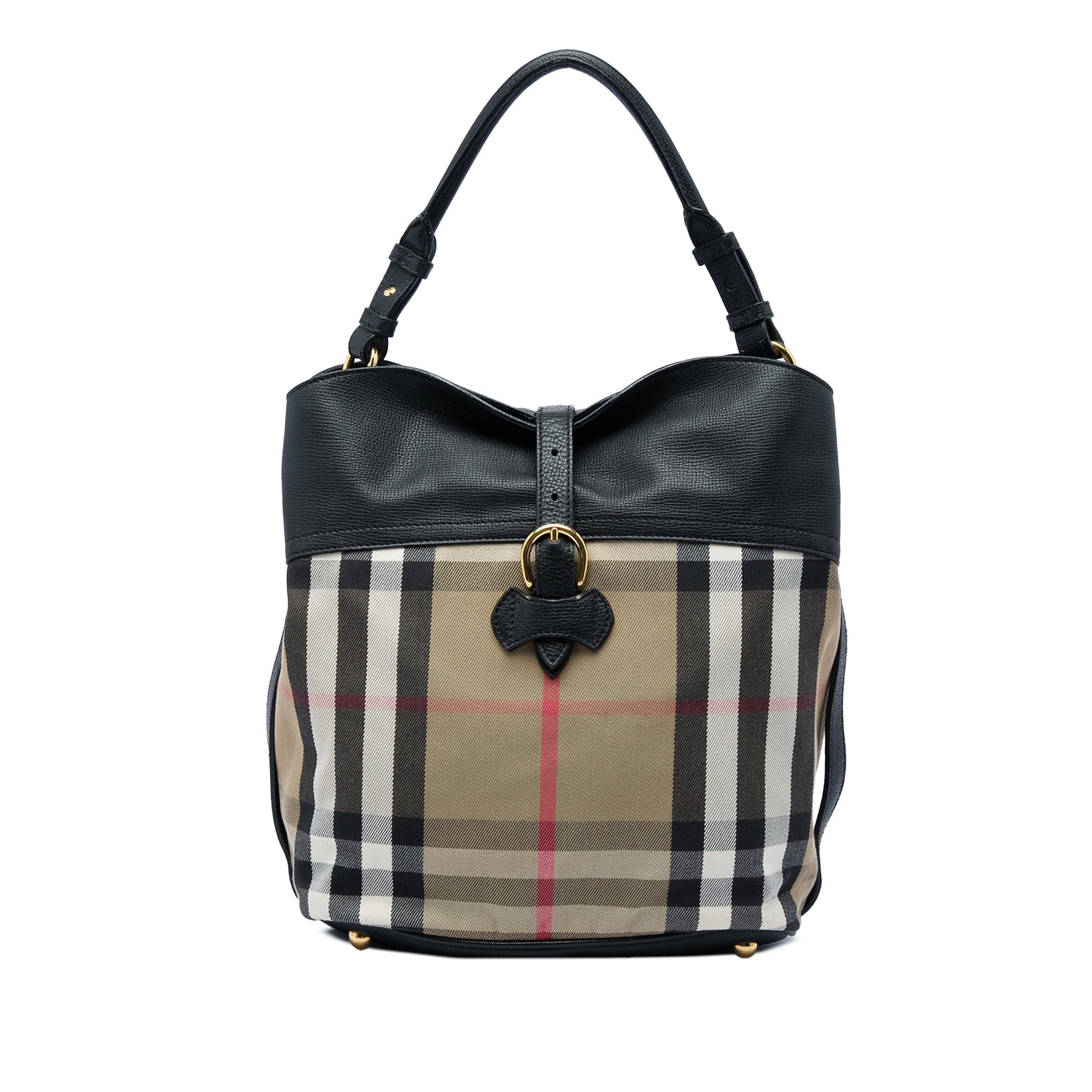 Burberry Medium Mega Check Canvas and Leather Sycamore Hobo
