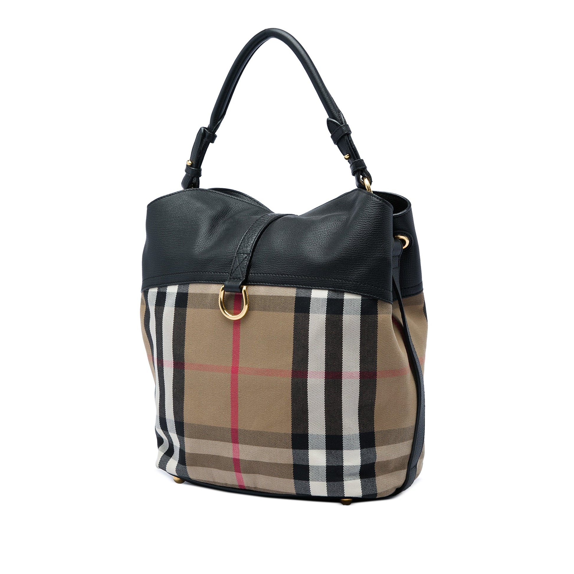 Burberry Medium Mega Check Canvas and Leather Sycamore Hobo