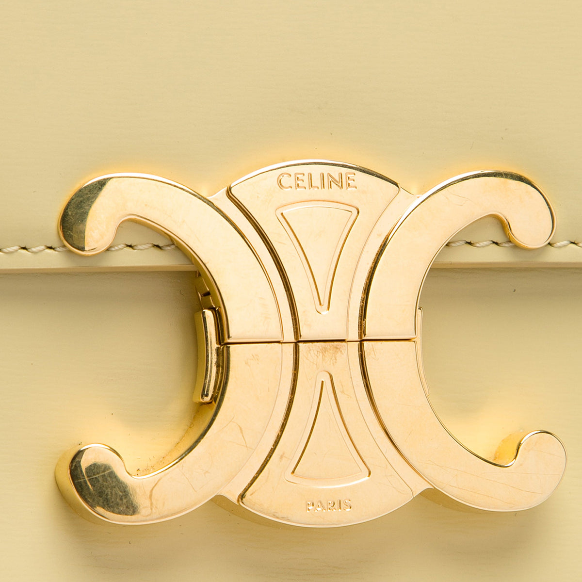 Celine Shiny Calfskin Triomphe Claude Shoulder Bag