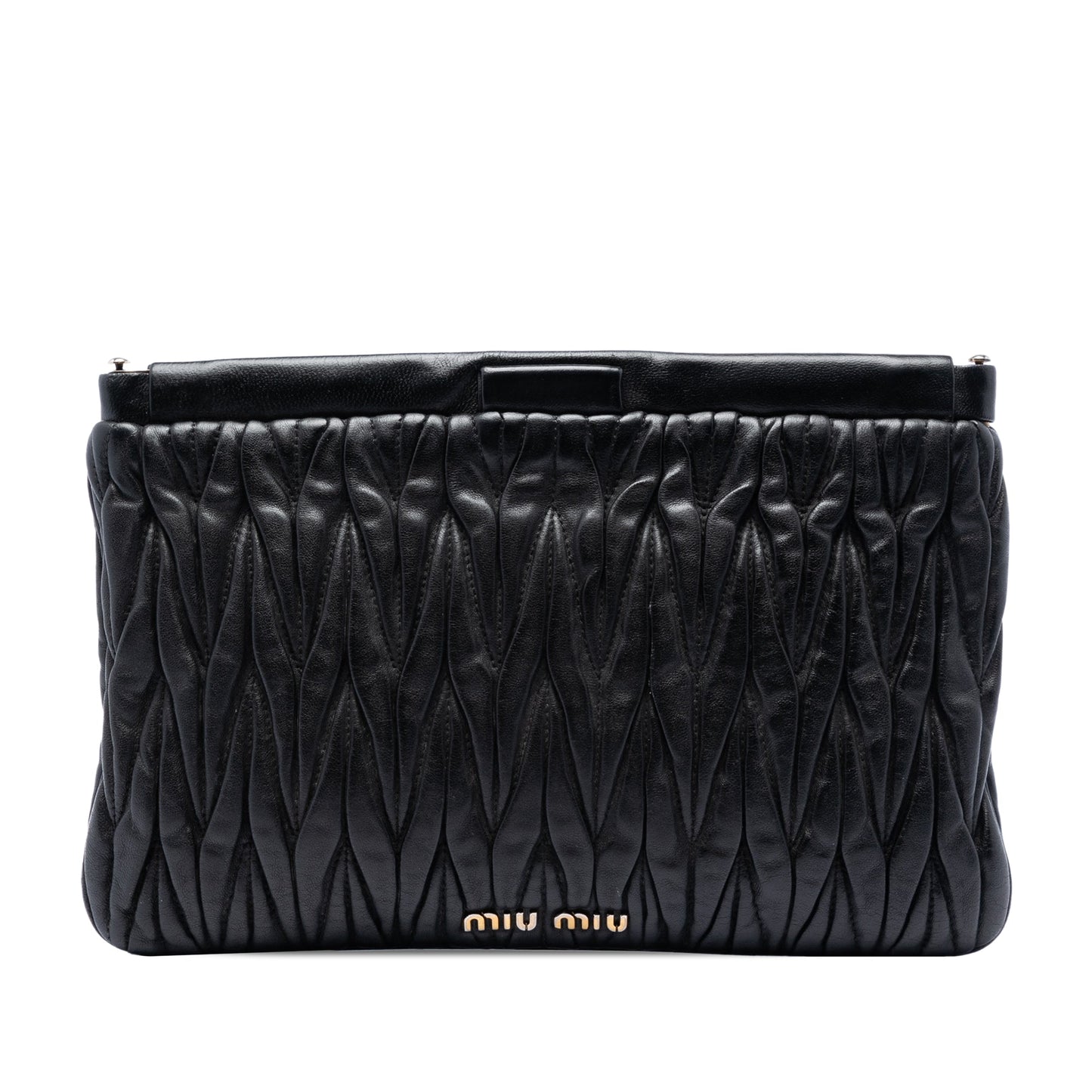Miu Miu Matelasse Nappa Frame Clutch