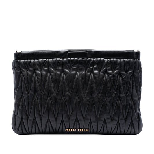 Miu Miu Matelasse Nappa Frame Clutch