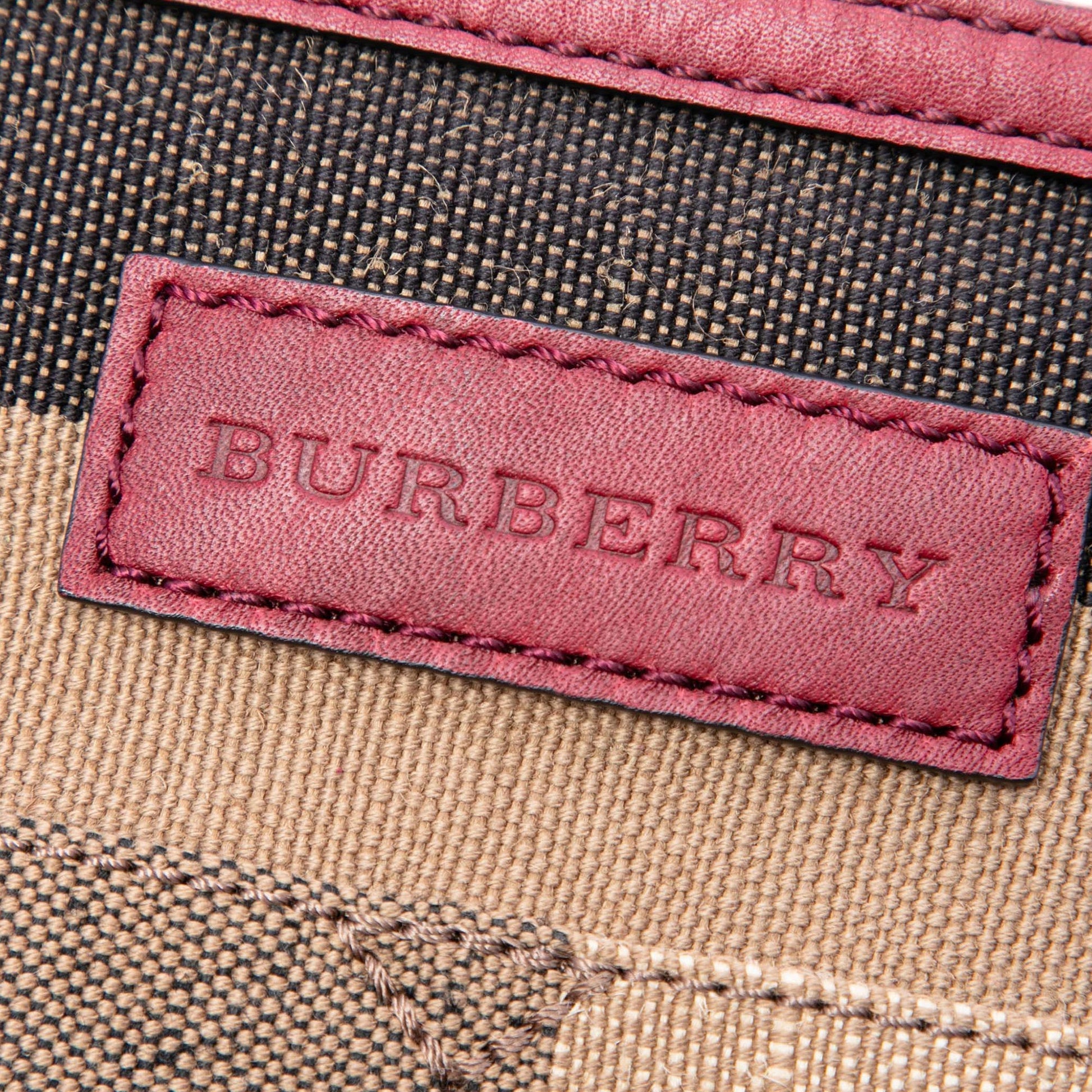 Burberry Medium Mega Check Canvas and Grained Calfskin Ashby Tassel Bucket Bag