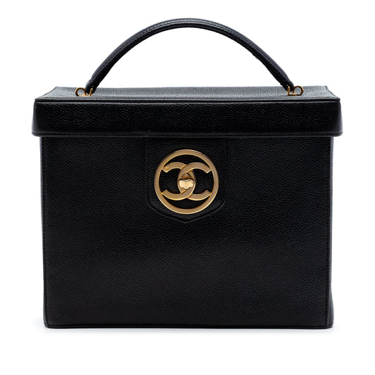 Chanel CC Caviar Turnlock Vanity Bag