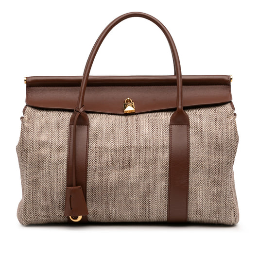 Loro Piana Toile Herringbone and Leather Loom L32