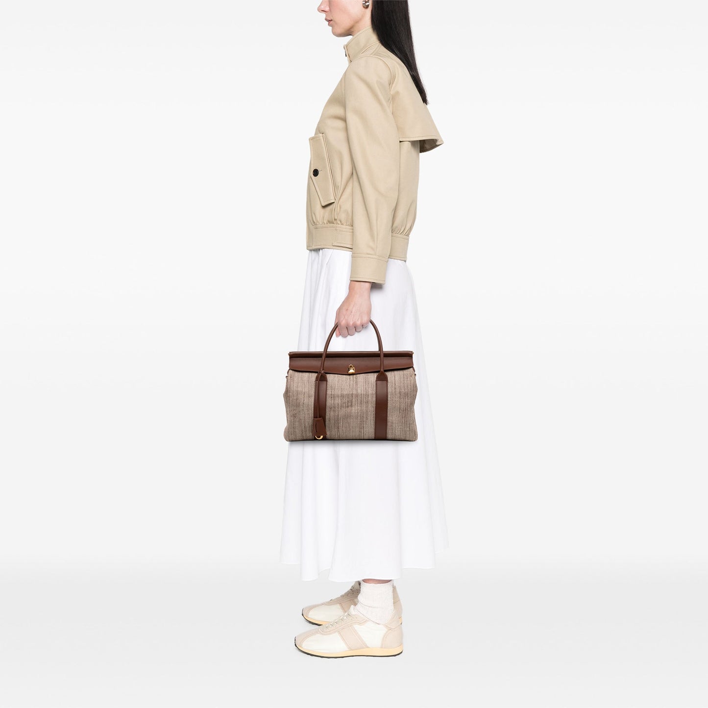 Loro Piana Toile Herringbone and Leather Loom L32